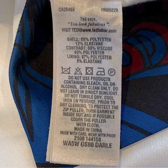 Ted Baker Darle Pencil Skirt Woodblock Leaf Floral Size 2 - Picture 9 of 10